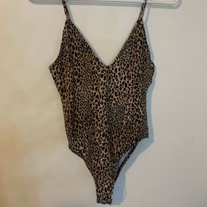 Cheetah print cross back body suit from Forever 21.